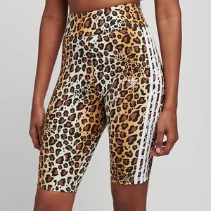LAST SIZE NWT Adidas Leopard 3-Stripe Biker Shorts